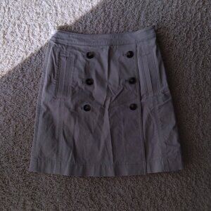 Tory Burch Khaki Button Front Mini Skirt Size 6 Cotton Blend